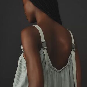 NWT Anthropologie Sheer Ribbed Buckle Bubble Tank - Size Large